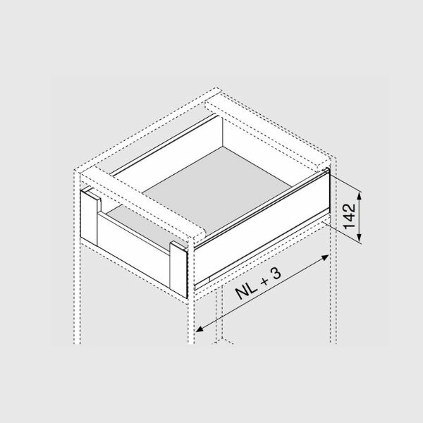 Blum LEGRABOX binnenlade, 144mm (K/Z) - meubelinterieur.nl
