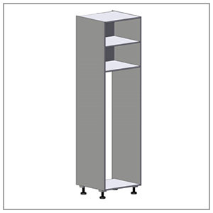 Hoge kast tot 600 mm, voorzien van nis met hoogte 1580 mm