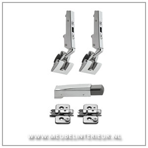 Opdekscharnier 110 gr set voor deurhoogte tot 90 cm  