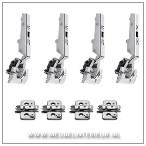 Opdekscharnier 110 gr set voor deurhoogte tot 210 cm met geïntegreerde blumotion