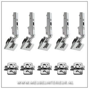 Opdekscharnier 110 gr set voor deurhoogte tot 240 cm incl montageplaten 