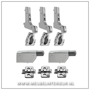 Inliggend scharnier 110 gr set voor deurhoogte tot 160 cm incl  Blumotion