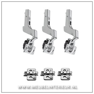 Inliggend scharnier 110 gr (zonder veer) set voor deurhoogte tot 160 cm