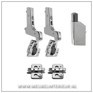 Inliggend scharnier 110 gr set voor deurhoogte tot  90 cm  