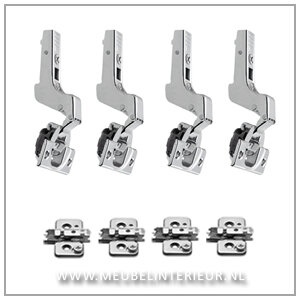 Inliggend scharnier 110 gr (zonder veer) set voor deurhoogte tot 210 cm 