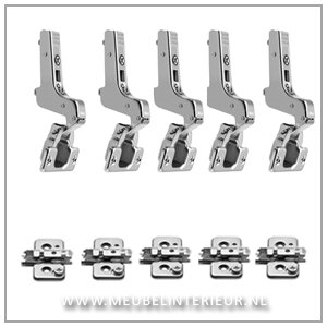 Inliggend scharnier 110 gr (zonder veer) set voor deurhoogte tot 240 cm