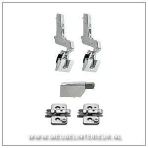 Inliggend scharnier 110 gr set voor deurhoogte tot  90 cm  