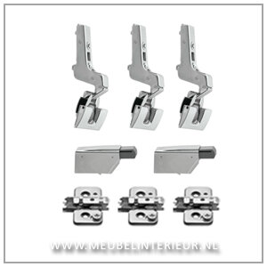 Inliggend scharnier 110 gr set voor deurhoogte tot 160 cm incl Blumotion