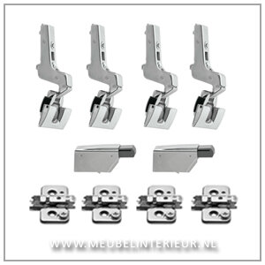 Inliggend scharnier 110 gr set voor deurhoogte tot 210 cm incl blumotion