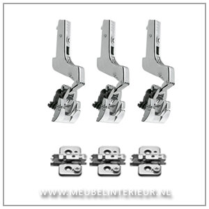 Inliggend scharnier 110 gr set voor deurhoogte van 120 cm tot 160 cm met geintegreerde blumotion