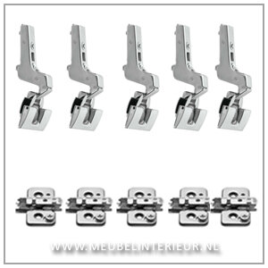 Inliggend scharnier 110 gr set voor deurhoogte tot 240 cm incl montageplaten 