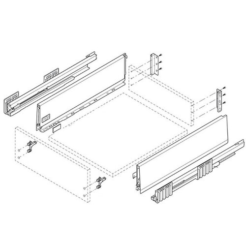 Blum Merivobox (K), inbouwhoogte 146 mm (zijwandhoogte 129 mm)