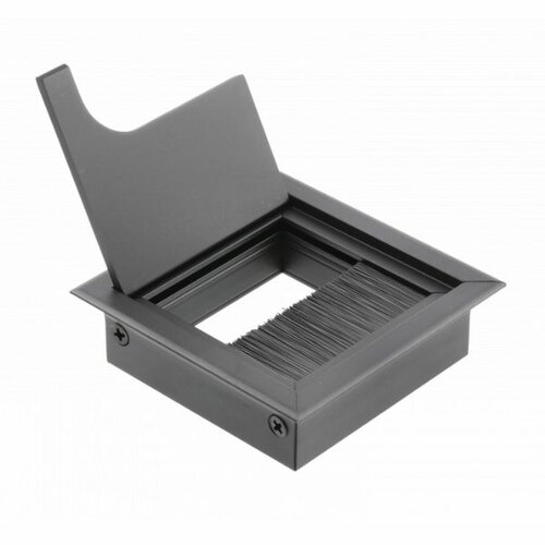 Kabeldoorvoer, zwart, vierkant