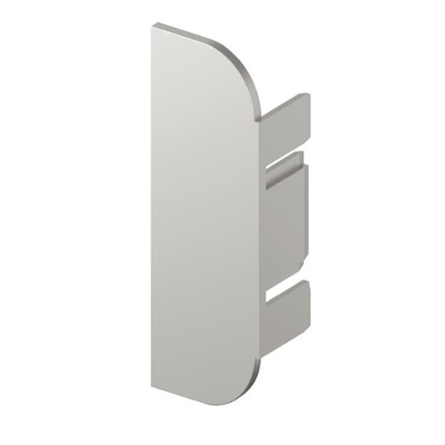 Eindkap geschikt voor C-profiel voor LED, RVS look, rechts