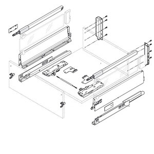 TANDEMBOX antaro TOB inbouwhoogte 196 mm (CM)
