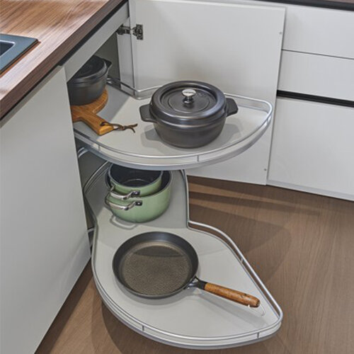 Kesseböhmer Le Mans 2 Arena Classic hoekkast 50 cm, Zilver/wit